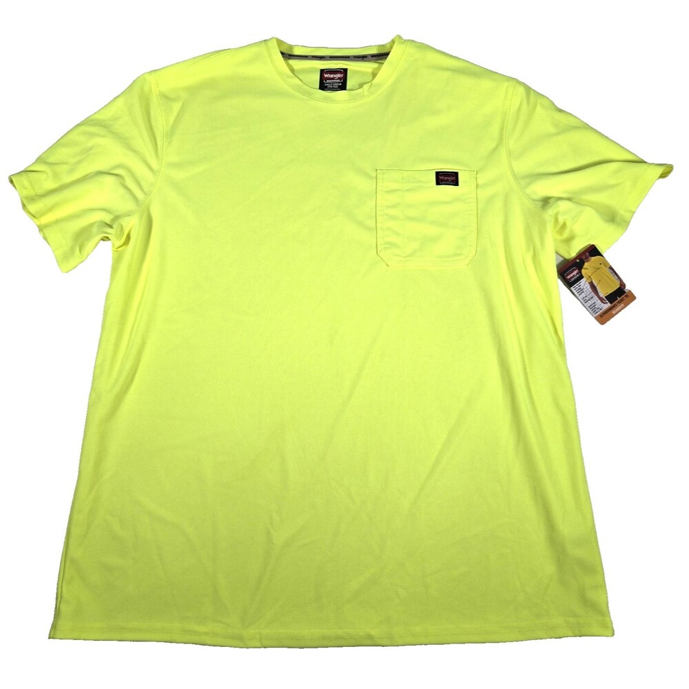 Wrangler Workwear Performance Pocket Tee Yellow 2XL Short Sleeve New